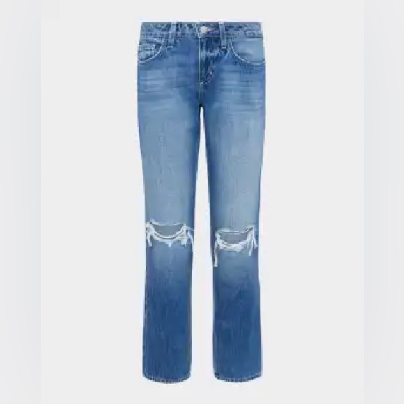 L’Agence Navia Low-Rise Distressed Straight Jeans